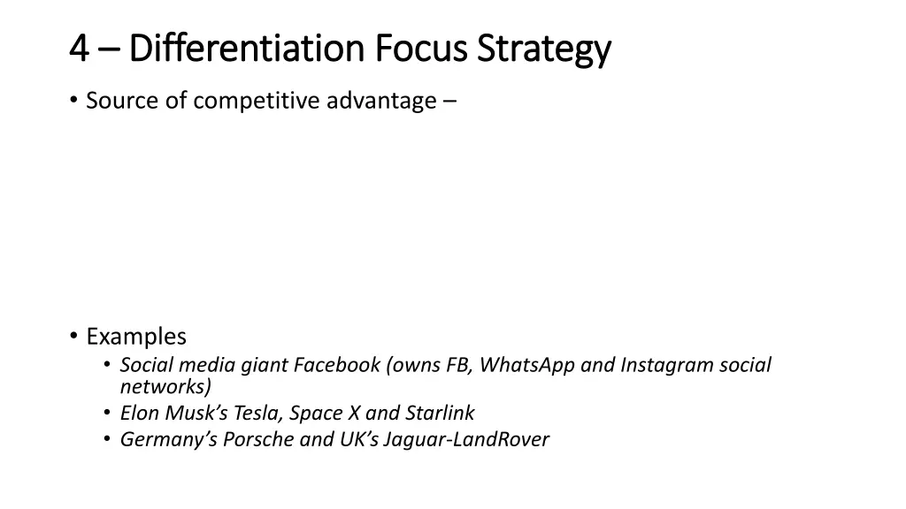 4 4 differentiation focus strategy