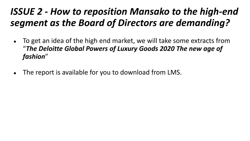 issue 2 how to reposition mansako to the high