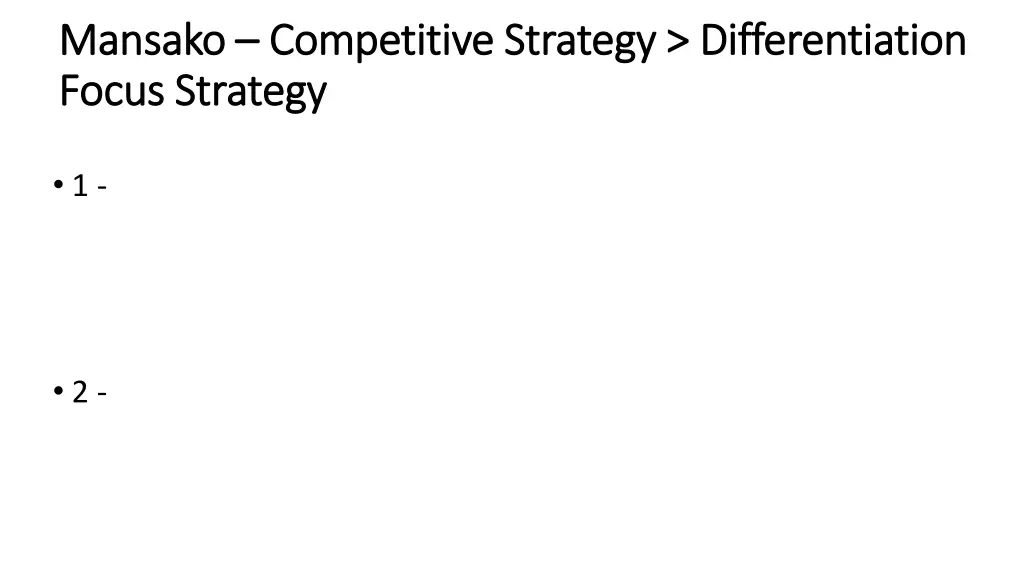 mansako mansako competitive strategy