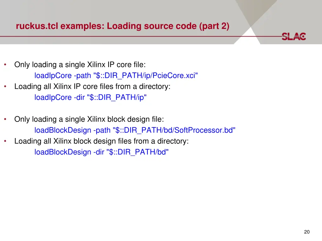 ruckus tcl examples loading source code part 2