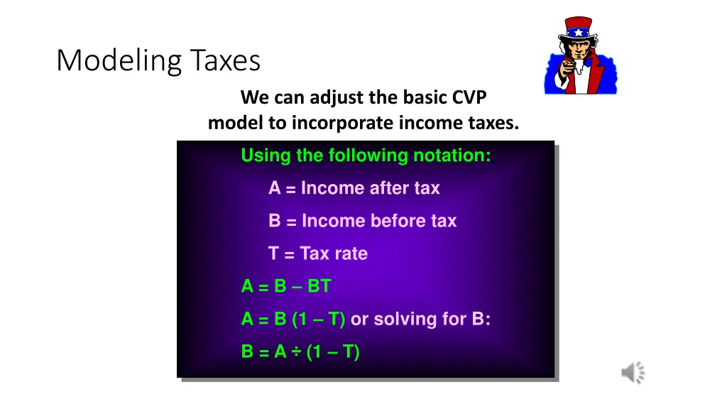 modeling taxes