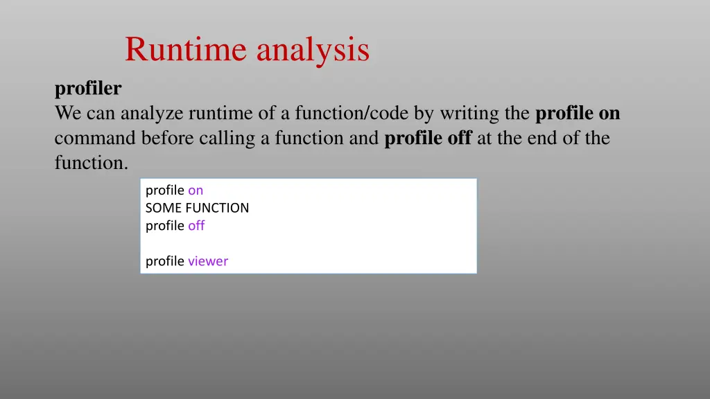 runtime analysis 1