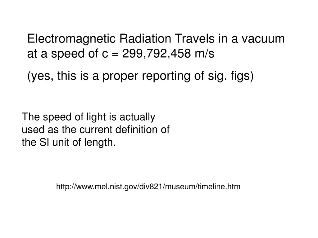 electromagnetic radiation travels in a vacuum