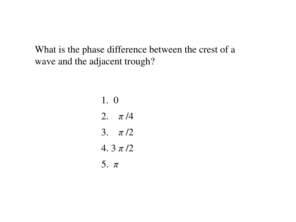 what is the phase difference between the crest