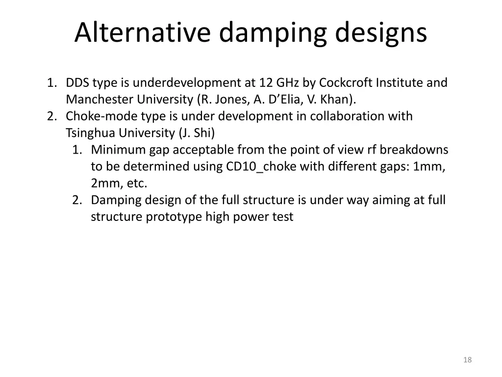 alternative damping designs