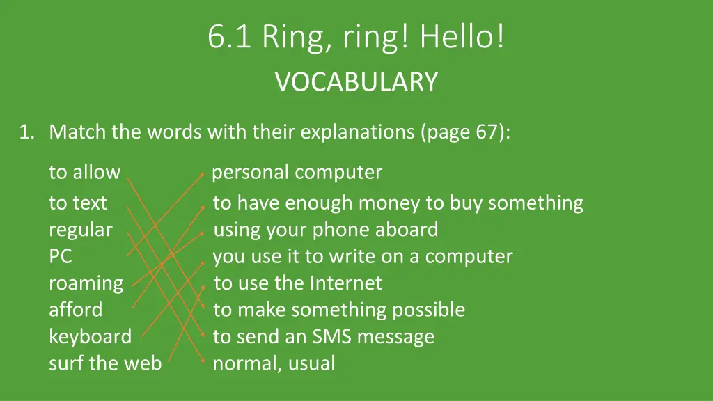 6 1 ring ring hello vocabulary