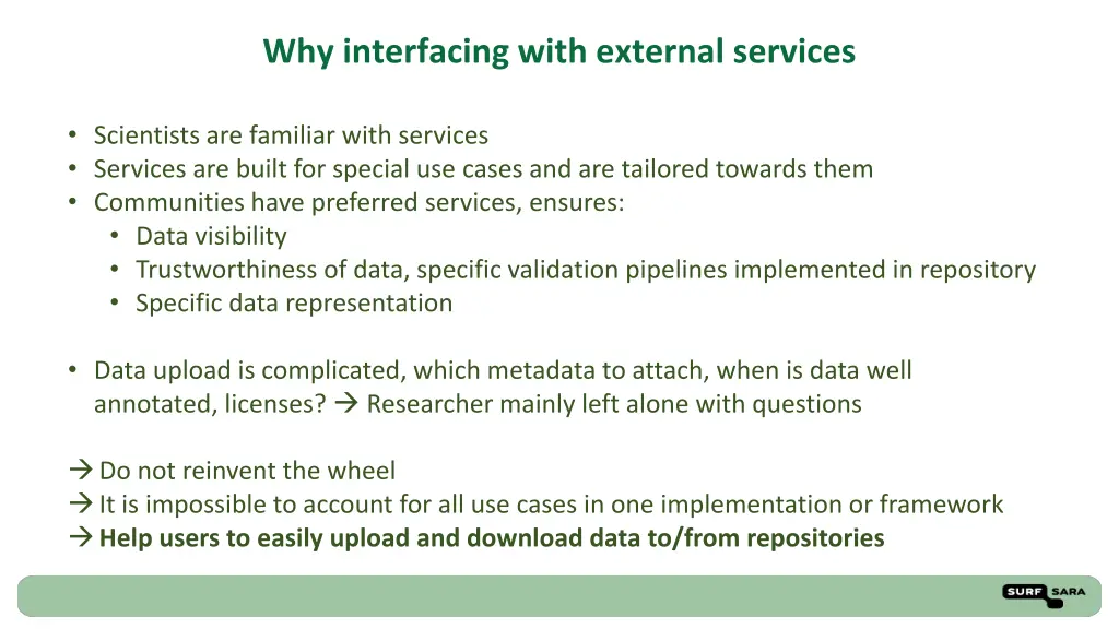 why interfacing with external services