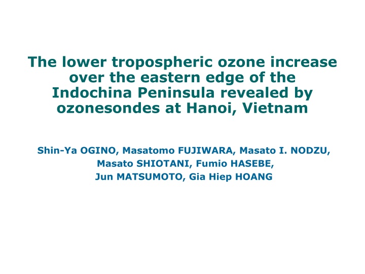 the lower tropospheric ozone increase over