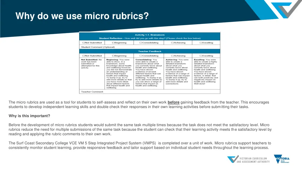 why do we use micro rubrics