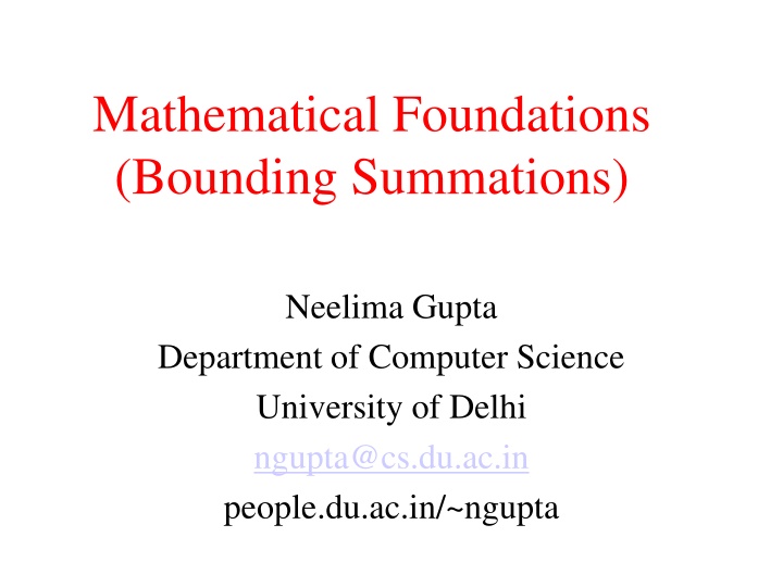 mathematical foundations bounding summations