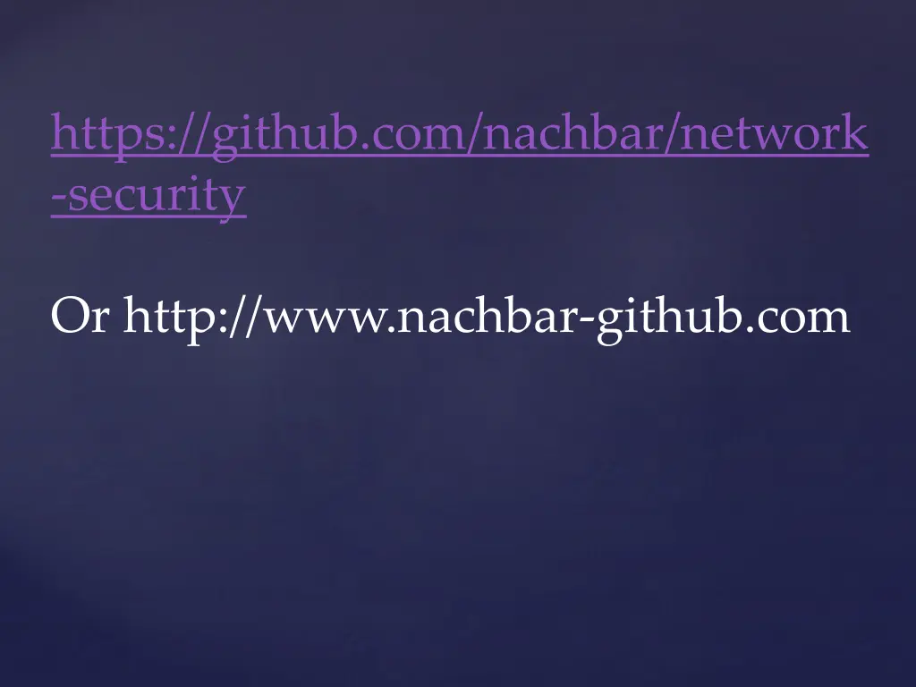 https github com nachbar network security