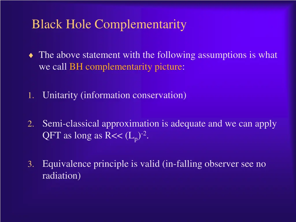 black hole complementarity