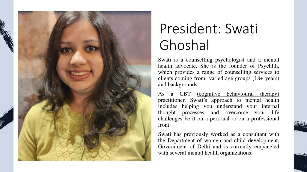 president swati ghoshal swati is a counselling