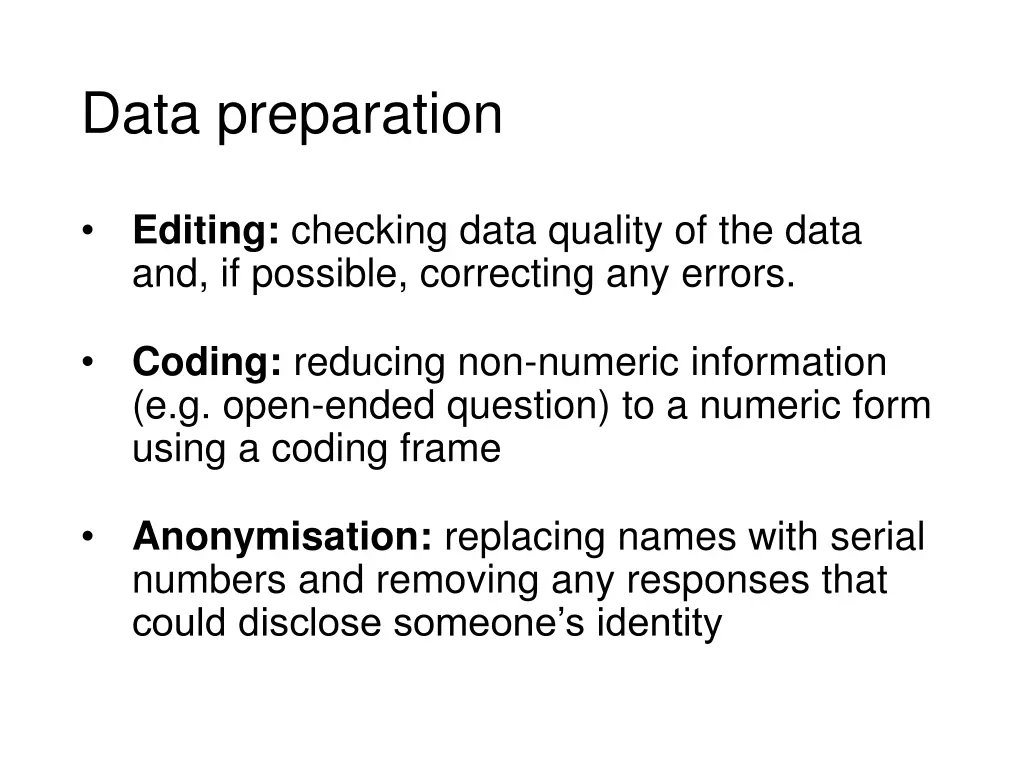 data preparation