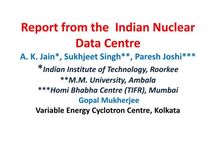 report from the indian nuclear data centre