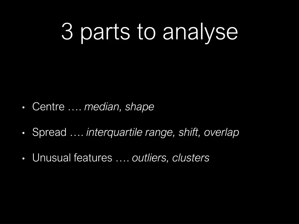 3 parts to analyse