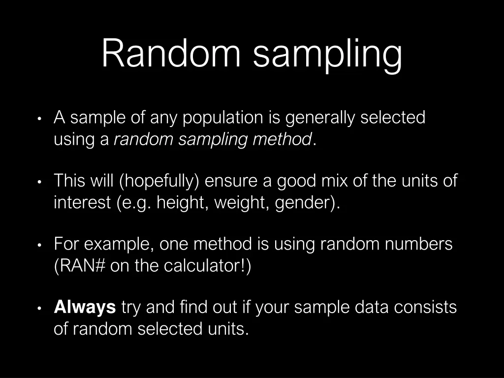 random sampling