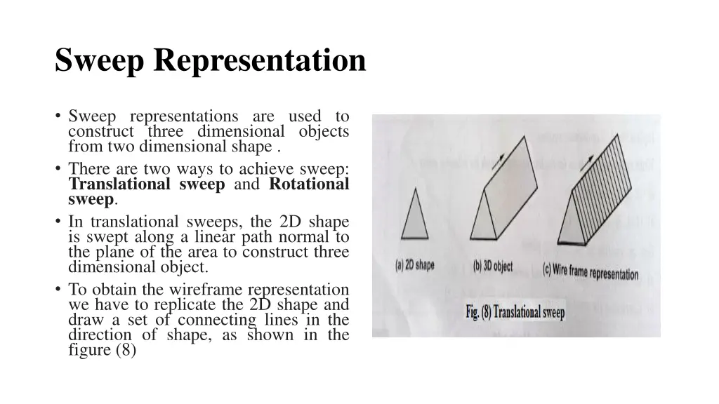 sweep representation