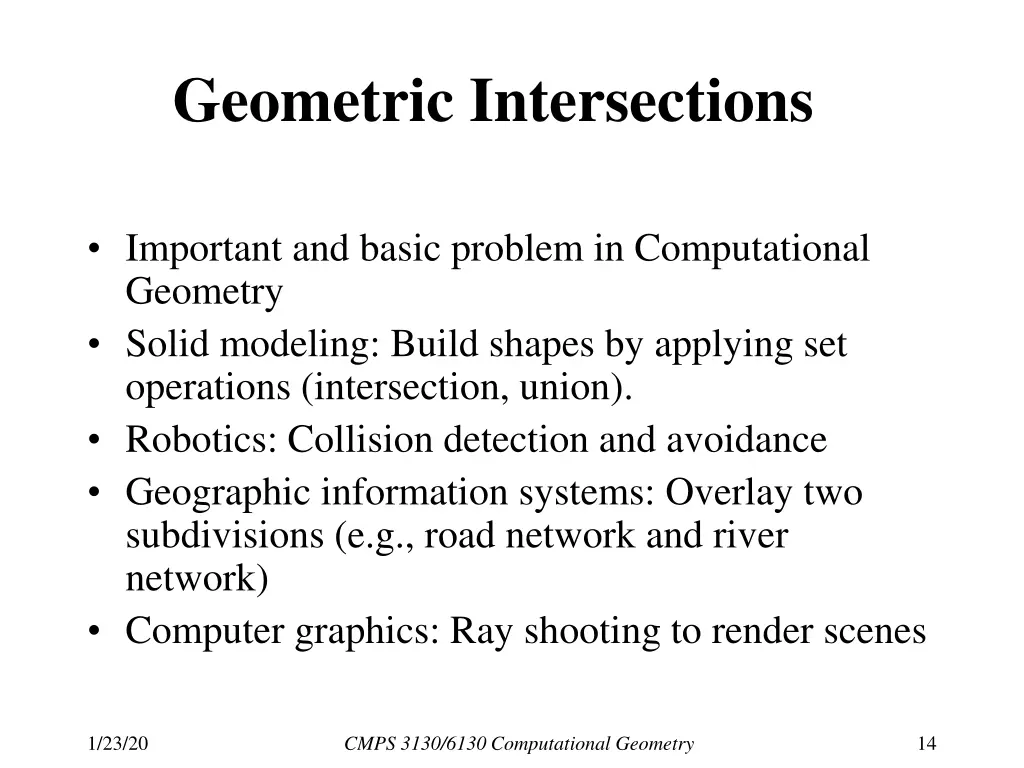 geometric intersections