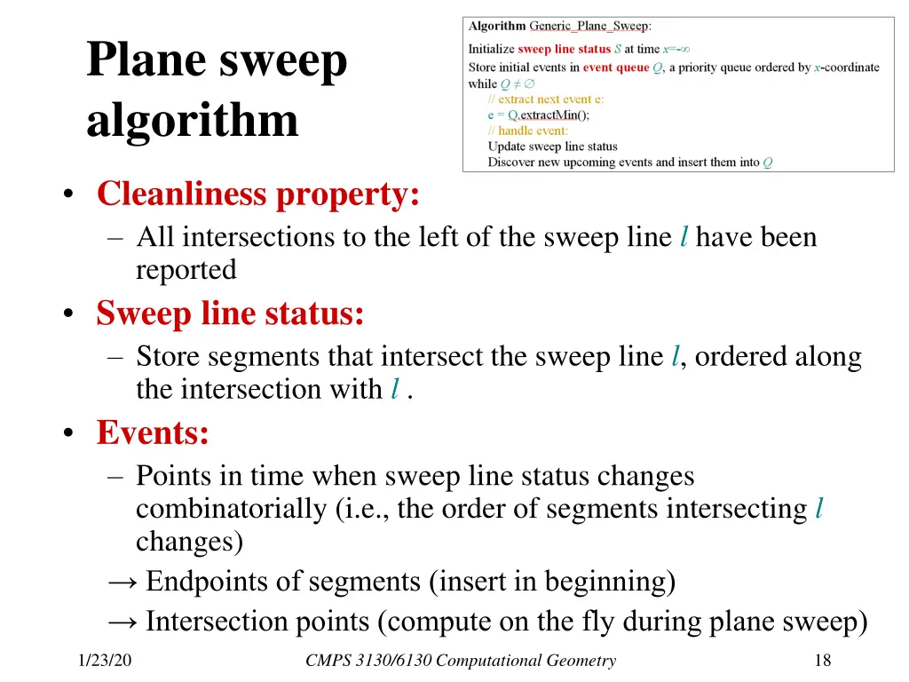 plane sweep algorithm