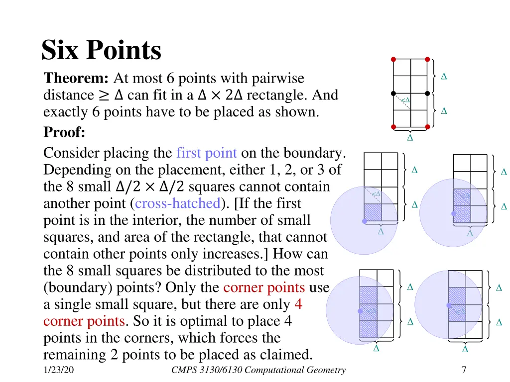 six points theorem at most 6 points with pairwise