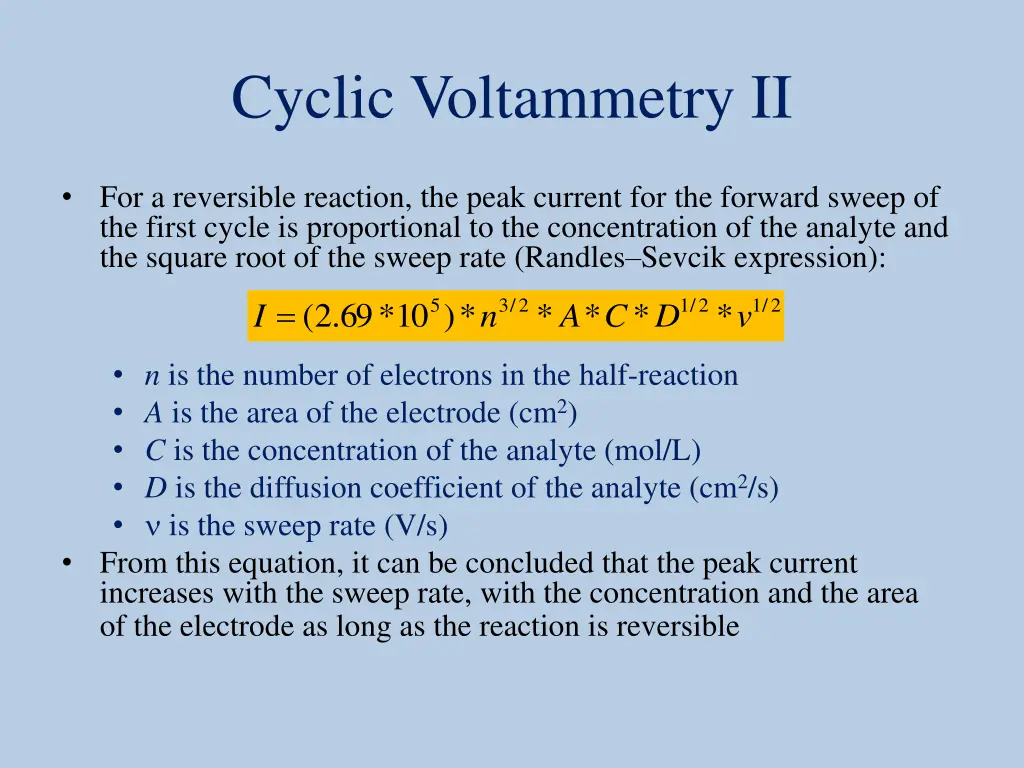 cyclic voltammetry ii