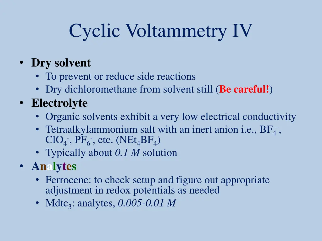 cyclic voltammetry iv