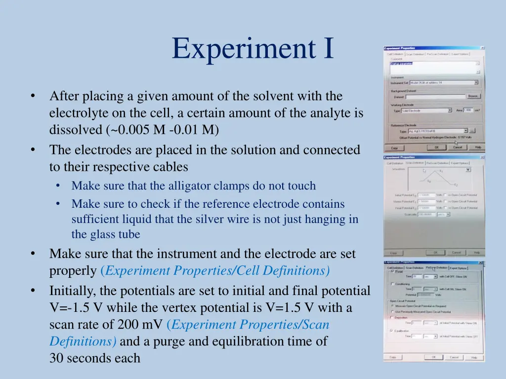 experiment i