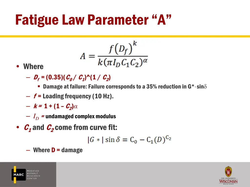 fatigue law parameter a