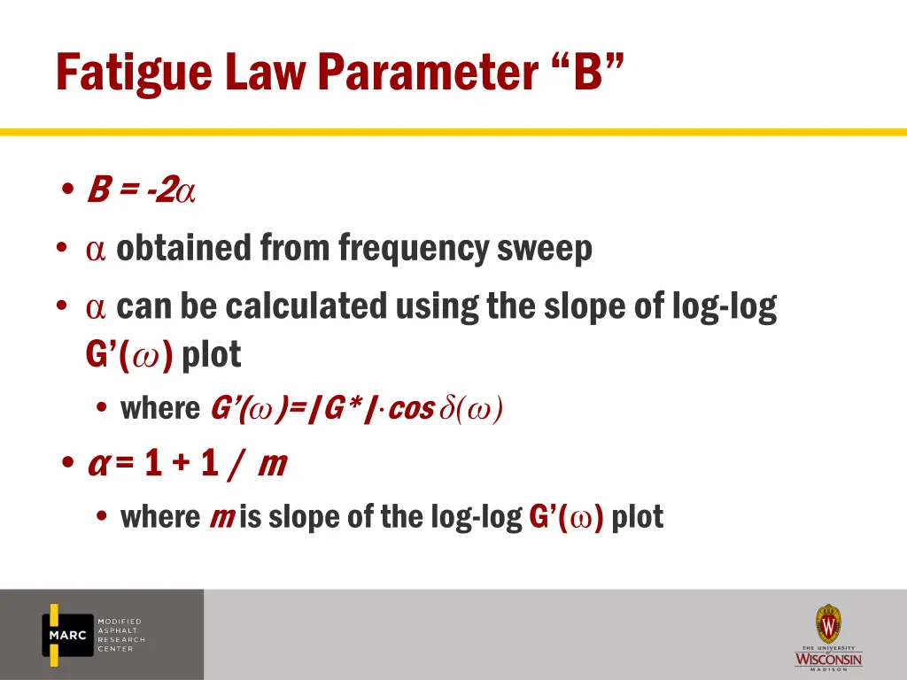 fatigue law parameter b