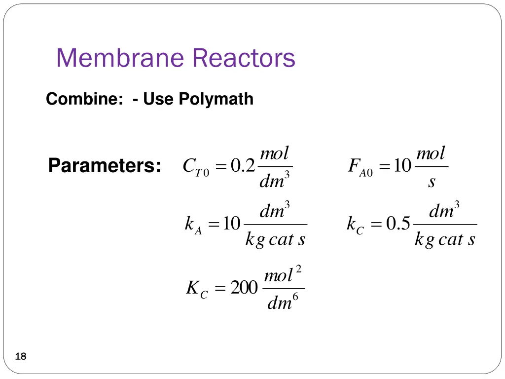 membrane reactors 11