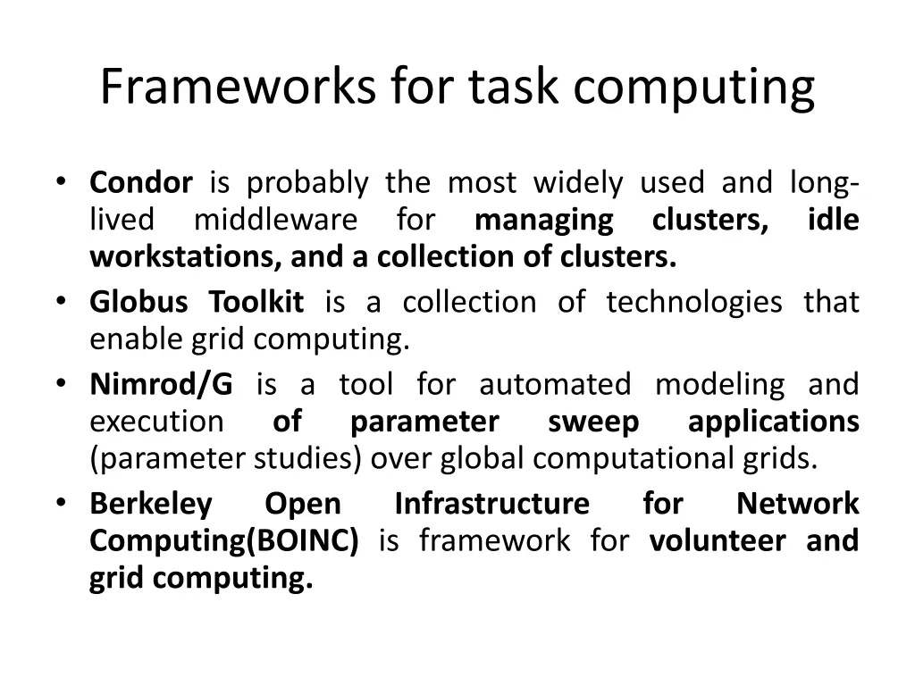 frameworks for task computing