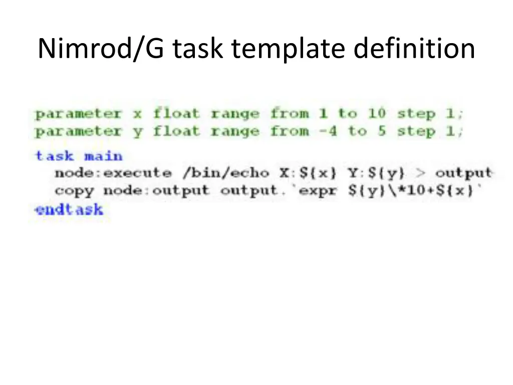 nimrod g task template definition