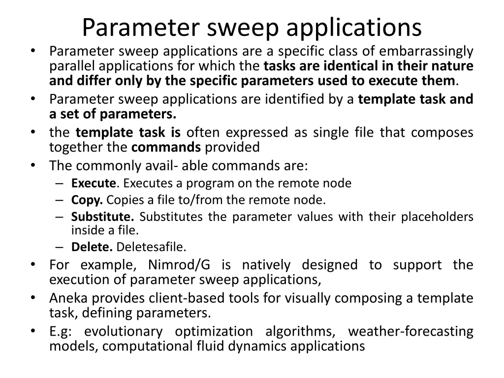 parameter sweep applications parameter sweep