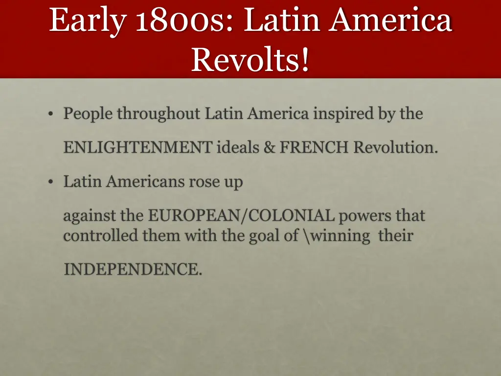 early 1800s latin america revolts