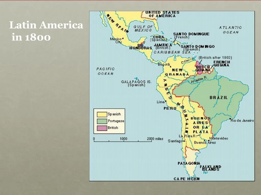 latin america in 1800