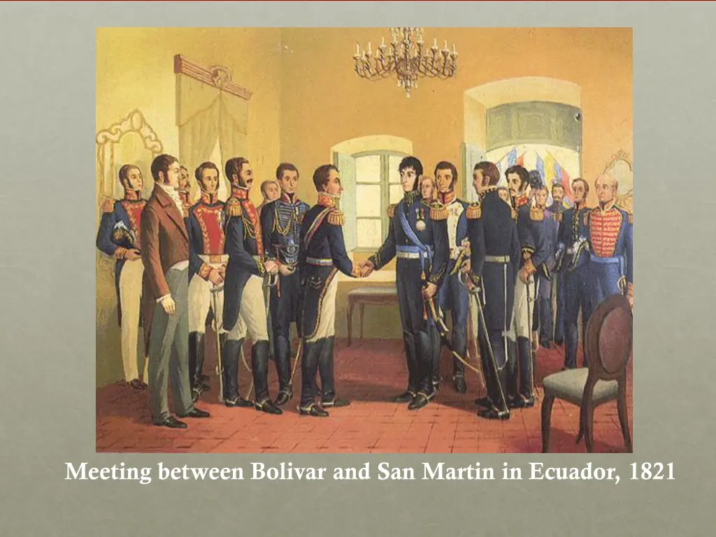 meeting between bolivar and san martin in ecuador