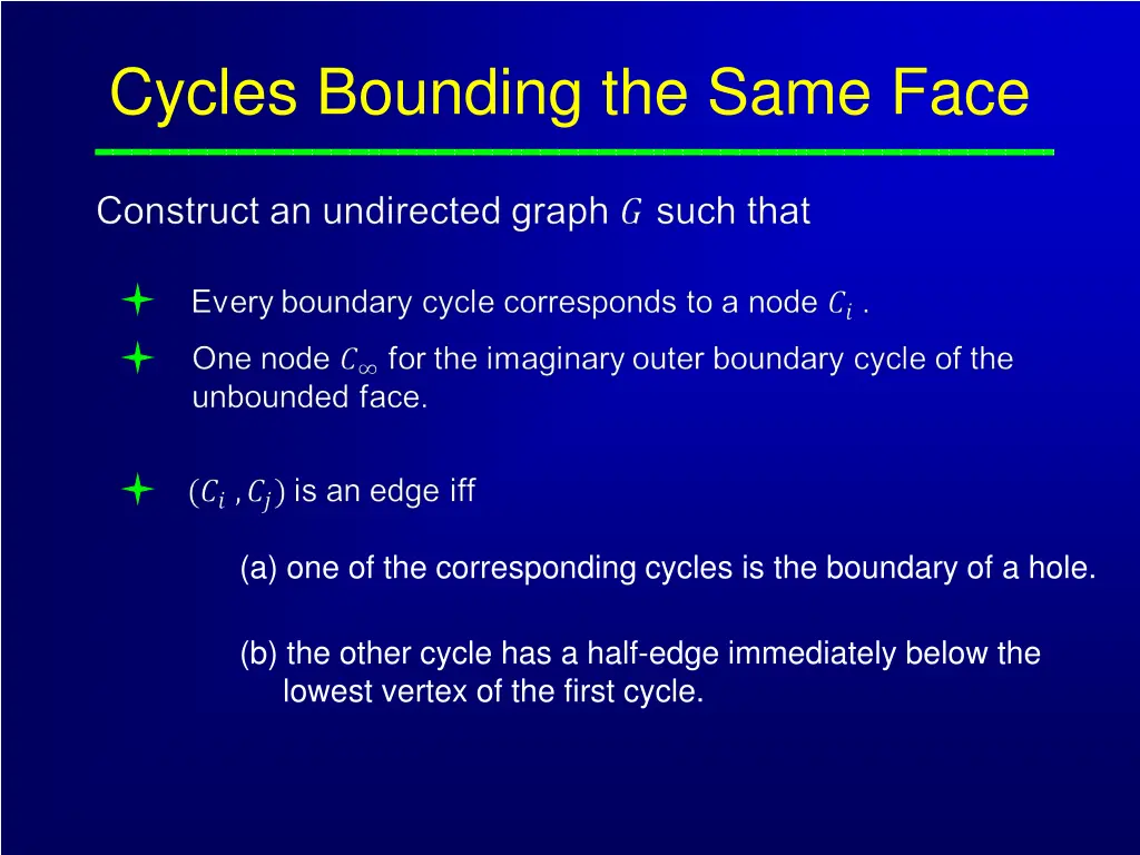 cycles bounding the same face