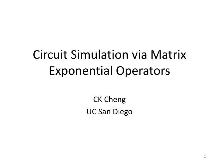 circuit simulation via matrix exponential