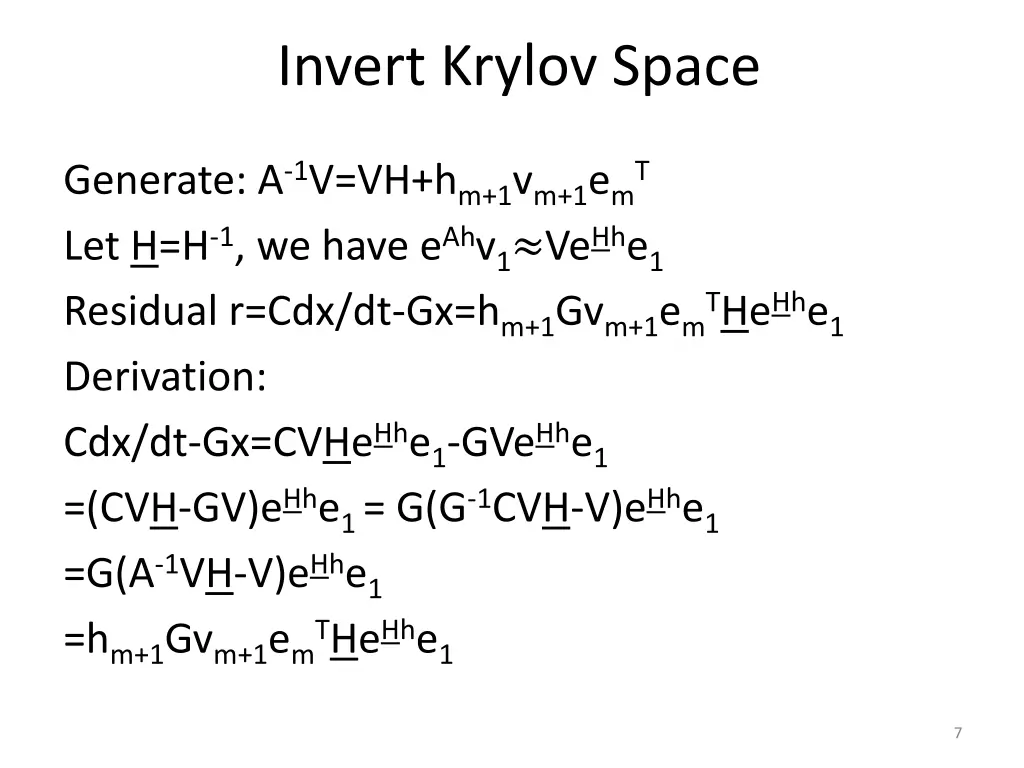 invert krylov space