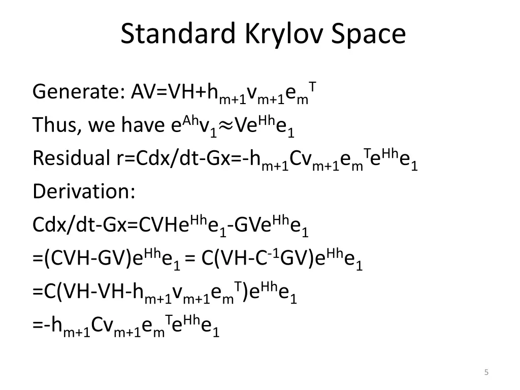 standard krylov space