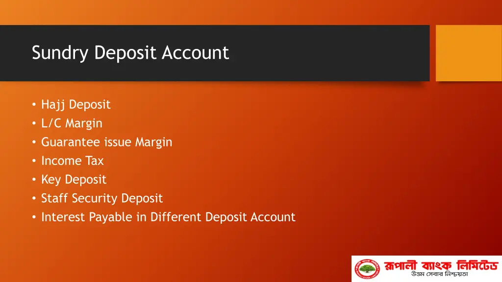 sundry deposit account