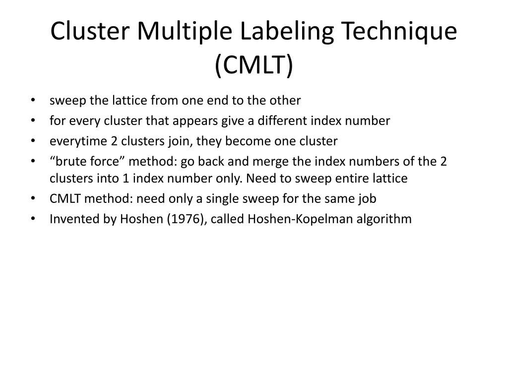 cluster multiple labeling technique cmlt