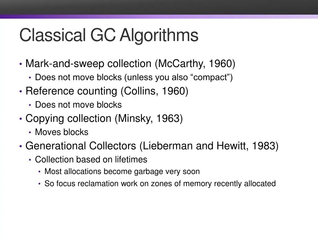 classical gc algorithms