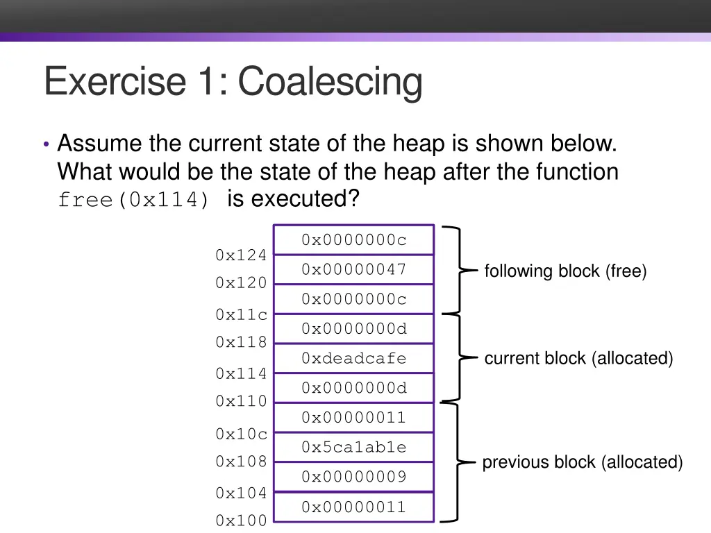 exercise 1 coalescing