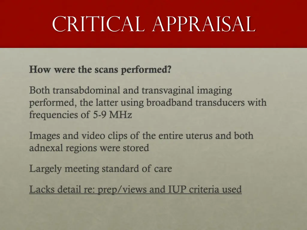 critical appraisal 2