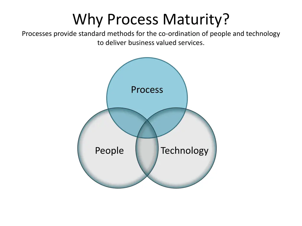 why process maturity processes provide standard