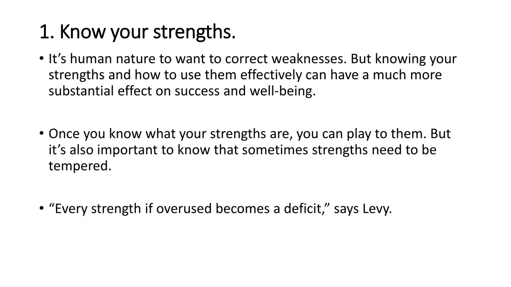 1 know your strengths 1 know your strengths