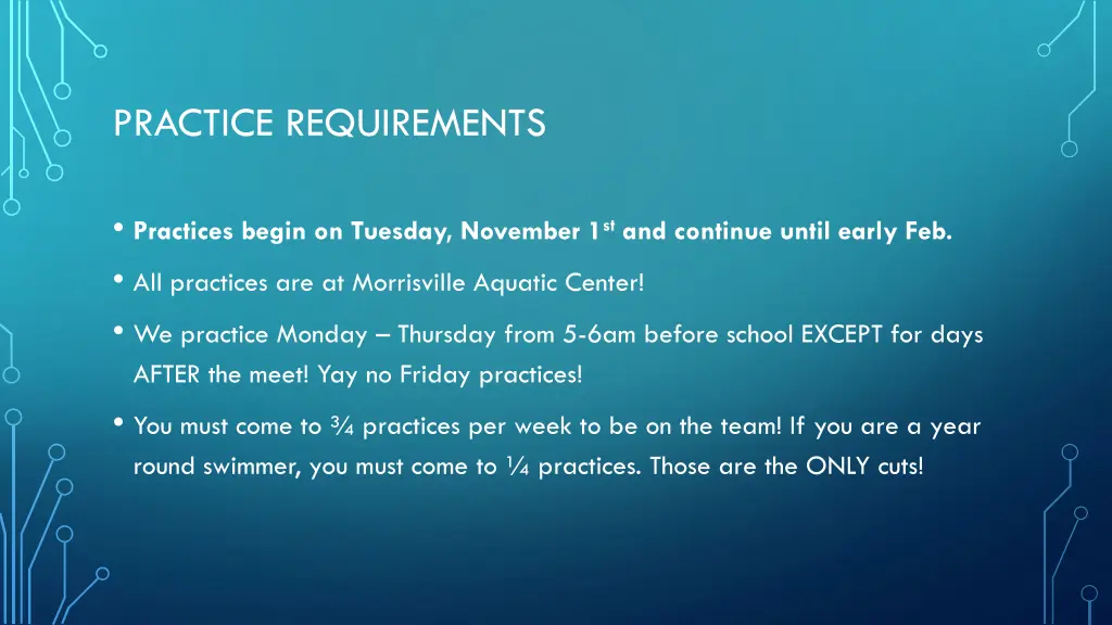 practice requirements