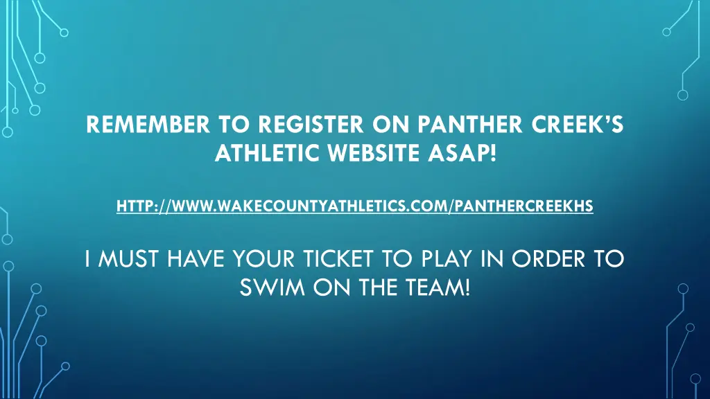 remember to register on panther creek s athletic